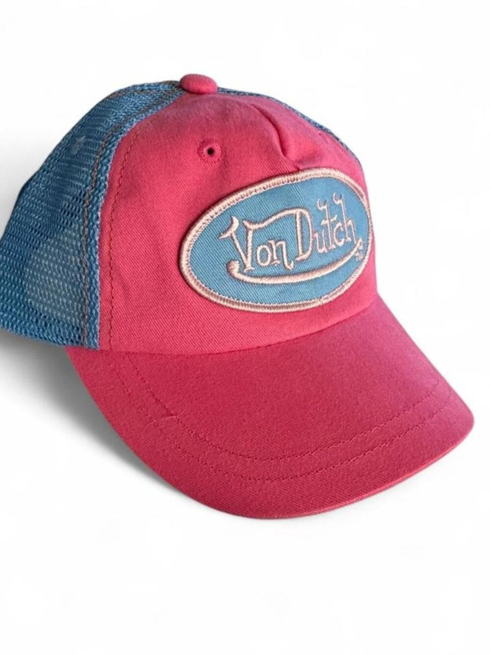Vintage Von Dutch Kids Trucker Hat Pink Blue Mesh Snapback Cap Youth Youthful